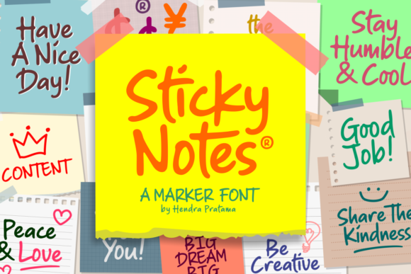 Sticky Notes: A Friendly Script Font for Creative Branding